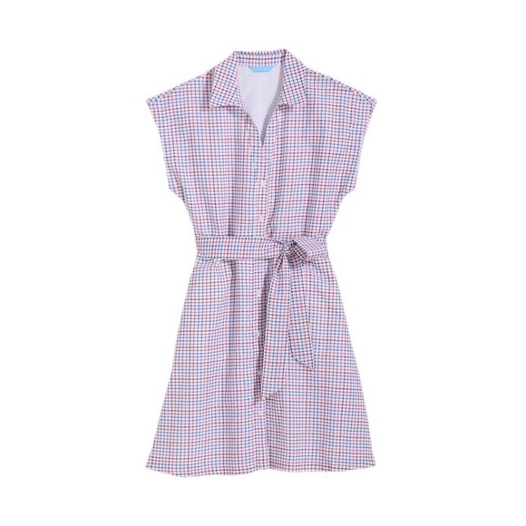 Draper James Trisha Shirtdress Woman XL Cotton Dress Red White Blue Lined Button - Picture 1 of 13